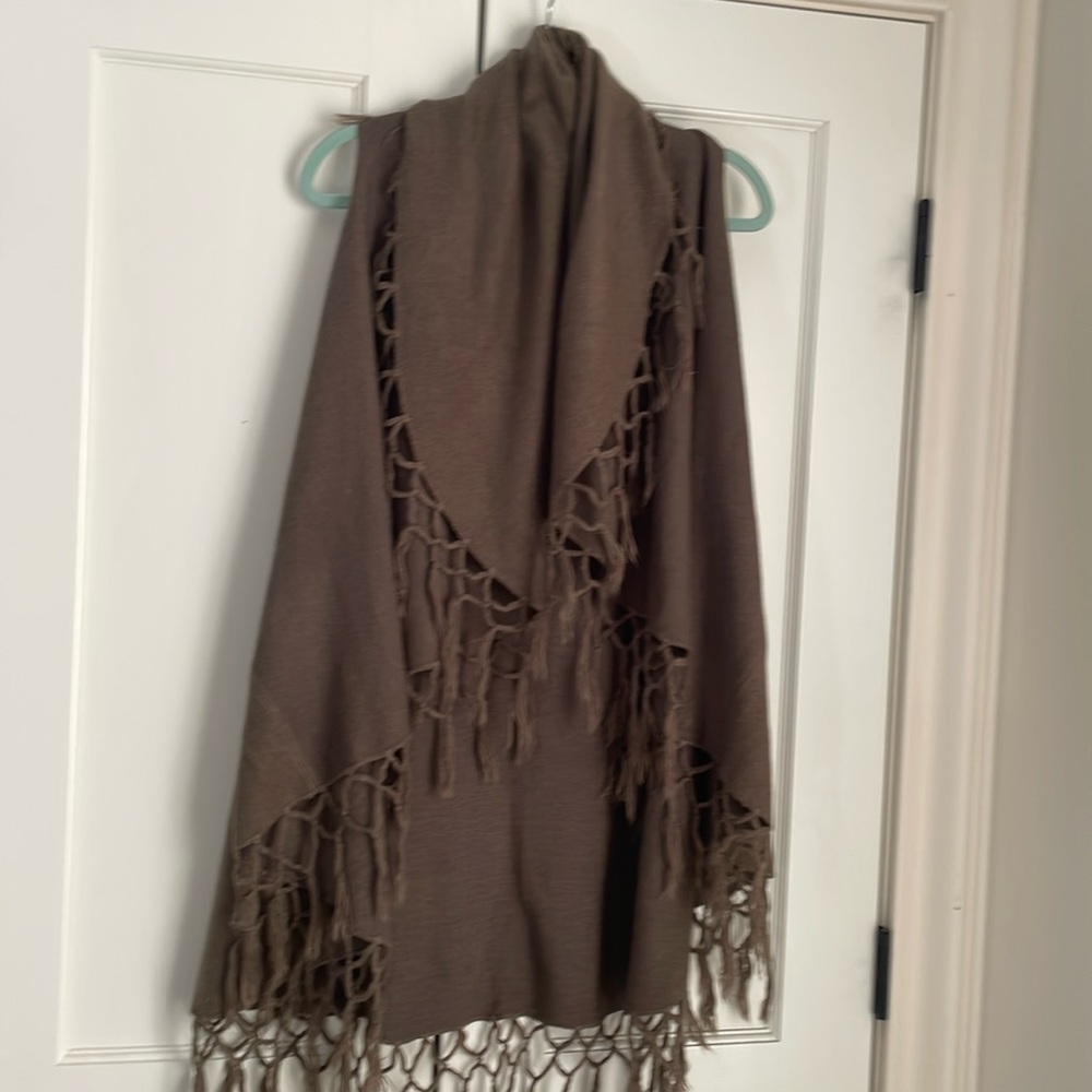 Brown fringe sweater
